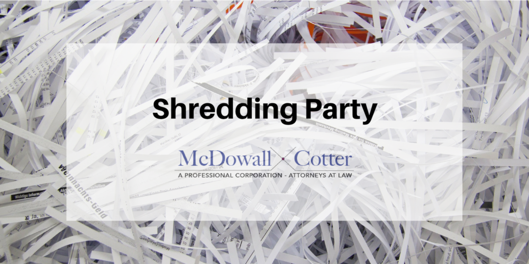 Shredding Party McDowall Cotter San Mateo 4/26/19 1PM McDowall